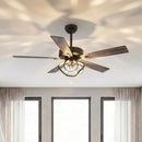 Parrot Uncle 52-Inch 6 Speed DC Black Ceiling Fan with Lighting (F6367BK110V)
