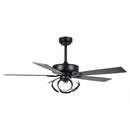 Parrot Uncle 52-Inch 6 Speed DC Black Ceiling Fan with Lighting (F6367BK110V)