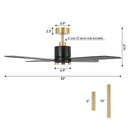 Parrot Uncle 52-Inch Ashby Industrial DC Motor Ceiling Fan with LED Lighting and Remote Control