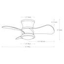 Parrot Uncle 31-Inch Mazon Modern DC Motor Flush Mount Reversible Ceiling Fan with LED Lighting and Remote Control