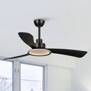 Parrot Uncle 52-Inch Bohemian Industrial DC Motor Downrod Mount Reversible Ceiling Fan with Lighting and Remote Control (F6385BK110V)