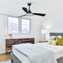 Parrot Uncle 52-Inch Bohemian Industrial DC Motor Downrod Mount Reversible Ceiling Fan with Lighting and Remote Control (F6385BK110V)