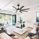 Parrot Uncle 60-Inch DC Motor 8 Blades Modern Downrod Mount Ceiling Fan with LED Light and Remote Control (F6387110V)