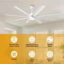 Parrot Uncle 72-Inch Daugava Modern Downrod Mount Smart Fan with LED Light