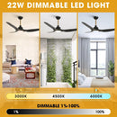 Parrot Uncle 52-Inch DC Motor 3 Blades Modern Downrod Mount Smart Fan with LED Light