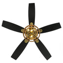 Parrot Uncle 52-Inch Danube Farmhouse DC Motor Golden Downrod Ceiling Fan with Light (F6391110V)