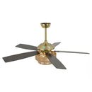 Parrot Uncle 52-Inch Danube Farmhouse DC Motor Golden Downrod Ceiling Fan with Light (F6391110V)