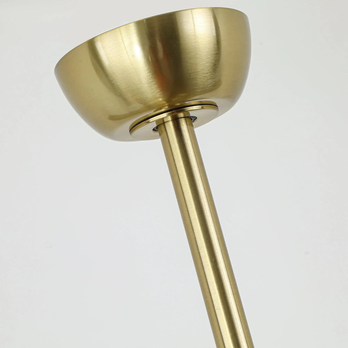 Golden ceiling fan downrod and round mounting canopy