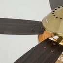 Parrot Uncle 52-Inch Danube Farmhouse DC Motor Golden Downrod Ceiling Fan with Light (F6391110V)