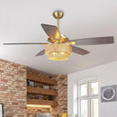 Parrot Uncle 52-Inch Danube Farmhouse DC Motor Golden Downrod Ceiling Fan with Light (F6391110V)