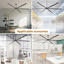 Parrot Uncle 120-Inch HVLS Fan Jupiter Industrial Aluminum Extra Large Ceiling Fan with Remote Control (F8004BK)