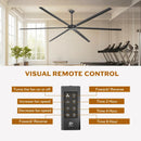 Parrot Uncle 120-Inch HVLS Fan Jupiter Industrial Aluminum Extra Large Ceiling Fan with Remote Control (F8004BK)