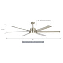 Parrot Uncle 65-Inch Freda DC Motor Modern Downrod Ceiling Fan with LED Light and Remote Control (F8218110V)
