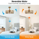 Parrot Uncle 22-Inch Kashmir Modern Glod Reversible Crystal Fandelier Ceiling Fan with Lighting and Remote Control (F8248BV110V)