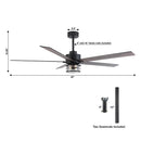 Parrot Uncle 65-Inch Modern Reversible Ceiling Fan with Lighting and Remote Control (F8250110V)