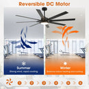 Parrot Uncle 65-Inch Teresa Modern Double-Sided Blades Ceiling Fan with Remote Control and LED Light