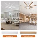 Parrot Uncle 65-Inch Teresa Modern Double-Sided Blades Ceiling Fan with Remote Control and LED Light