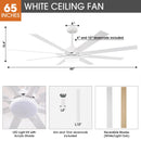 Parrot Uncle 65-Inch Teresa Modern Double-Sided Blades Ceiling Fan with Remote Control and LED Light