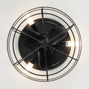 Parrot Uncle 13-Inch Madurai Farmhouse Flush Mount Reversible Ceiling Fan with Lighting and Remote Control (F8270BK110V)
