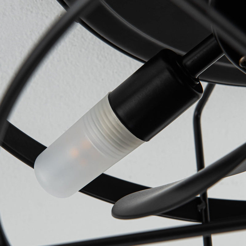 Parrot Uncle 13-Inch Madurai Farmhouse Flush Mount Reversible Ceiling Fan with Lighting and Remote Control (F8270BK110V)