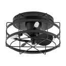 Parrot Uncle 13-Inch Madurai Farmhouse Flush Mount Reversible Ceiling Fan with Lighting and Remote Control (F8270BK110V)