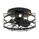 Parrot Uncle 13-Inch Madurai Farmhouse Flush Mount Reversible Ceiling Fan with Lighting and Remote Control (F8270BK110V)