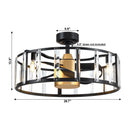 Parrot Uncle 27" Modern DC Motor Downrod Mount Reversible Crystal Ceiling Fan with Lighting and Remote Control (F8282110V)