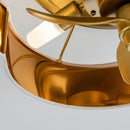 Parrot Uncle Vaczon 13-Inch Golden Flush Mount Ceiling Fan with Light and Remote Control (F8295110V)