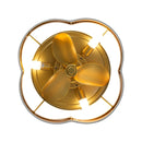 Parrot Uncle Vaczon 13-Inch Golden Flush Mount Ceiling Fan with Light and Remote Control (F8295110V)
