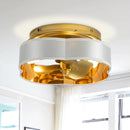 Parrot Uncle Vaczon 13-Inch Golden Flush Mount Ceiling Fan with Light and Remote Control (F8295110V)