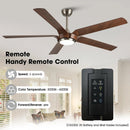 Parrot Uncle 65-Inch Fury Farmhouse DC Motor Downrod Mount Ceiling Fan with Lighting and Remote Control (F8305110V)