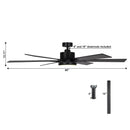 Parrot Uncle 65-Inch Amold Industrial Downrod Mount Ceiling Fan with Lighting and Remote Control (F8306110V)