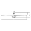 Parrot Uncle 60-Inch Parvez Modern DC Motor Downrod Mount Reversible Ceiling Fan with Lighting and Remote Control (F8313110V)