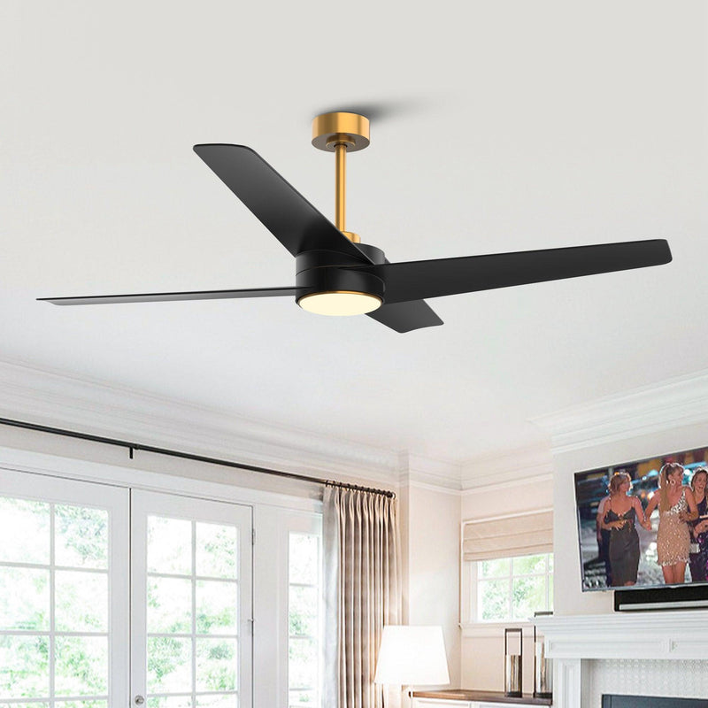 Parrot Uncle 60-Inch Parvez Modern DC Motor Downrod Mount Reversible Ceiling Fan with Lighting and Remote Control (F8313110V)