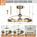 Parrot Uncle 27-Inch Arthur Industrial DC Motor Downrod Mount Ceiling Fan with Lighting and Remote Control (F8315110V)