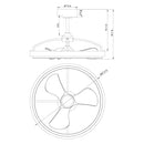 Parrot Uncle 27-Inch Arthur Industrial DC Motor Downrod Mount Ceiling Fan with Lighting and Remote Control (F8315110V)