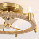 Parrot Uncle 20-Inch Flush Mount Golden Ceiling Fan with Light and Remote Control (F8322110V)