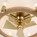 Parrot Uncle 20-Inch Flush Mount Golden Ceiling Fan with Light and Remote Control (F8322110V)
