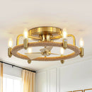 Parrot Uncle 20-Inch Flush Mount Golden Ceiling Fan with Light and Remote Control (F8322110V)