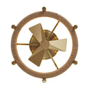 Parrot Uncle 20-Inch Flush Mount Golden Ceiling Fan with Light and Remote Control (F8322110V)