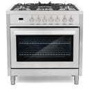 Cosmo 36-Inch 3.8 Cu. Ft. Single Oven Dual Fuel Range in Stainless Steel (F965)