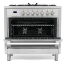 Cosmo 36-Inch 3.8 Cu. Ft. Single Oven Dual Fuel Range in Stainless Steel (F965)