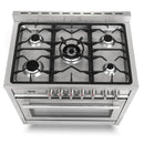Cosmo 4-Piece Appliance Package - 36-Inch Single Oven Dual Fuel Range, Wall Mount Range Hood, Dishwasher and Refrigerator with Water Dispenser in Stainless Steel (COS-4PKG-678)