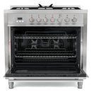 Cosmo 36-Inch 3.8 Cu. Ft. Single Oven Dual Fuel Range in Stainless Steel (F965)