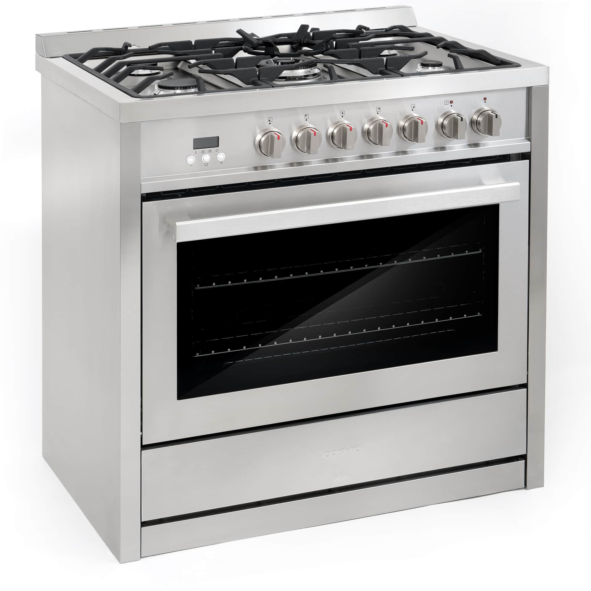 Cosmo 36-Inch 3.8 Cu. Ft. Single Oven Dual Fuel Range in Stainless Ste