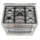 Cosmo 4-Piece Appliance Package - 36-Inch Single Oven Dual Fuel Range, Wall Mount Range Hood, Dishwasher and Refrigerator in Stainless Steel (COS-4PKG-216)