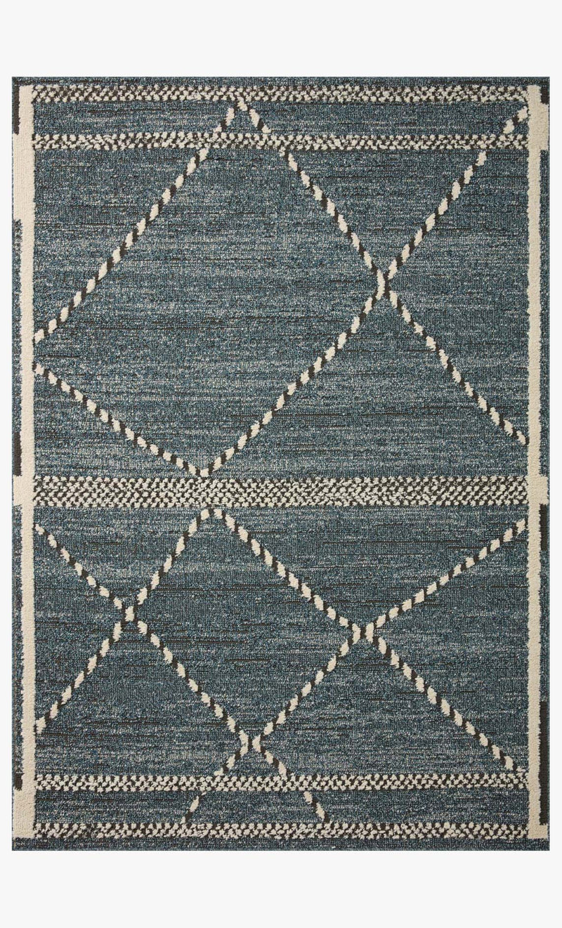 Loloi II Fabian Transitional Denim and Charcoal 2' 7" x 10' Runner Rug