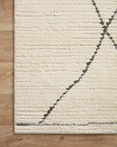 Loloi II Fabian Transitional Ivory and Charcoal 2' 7" x 7' 6" Runner Rug