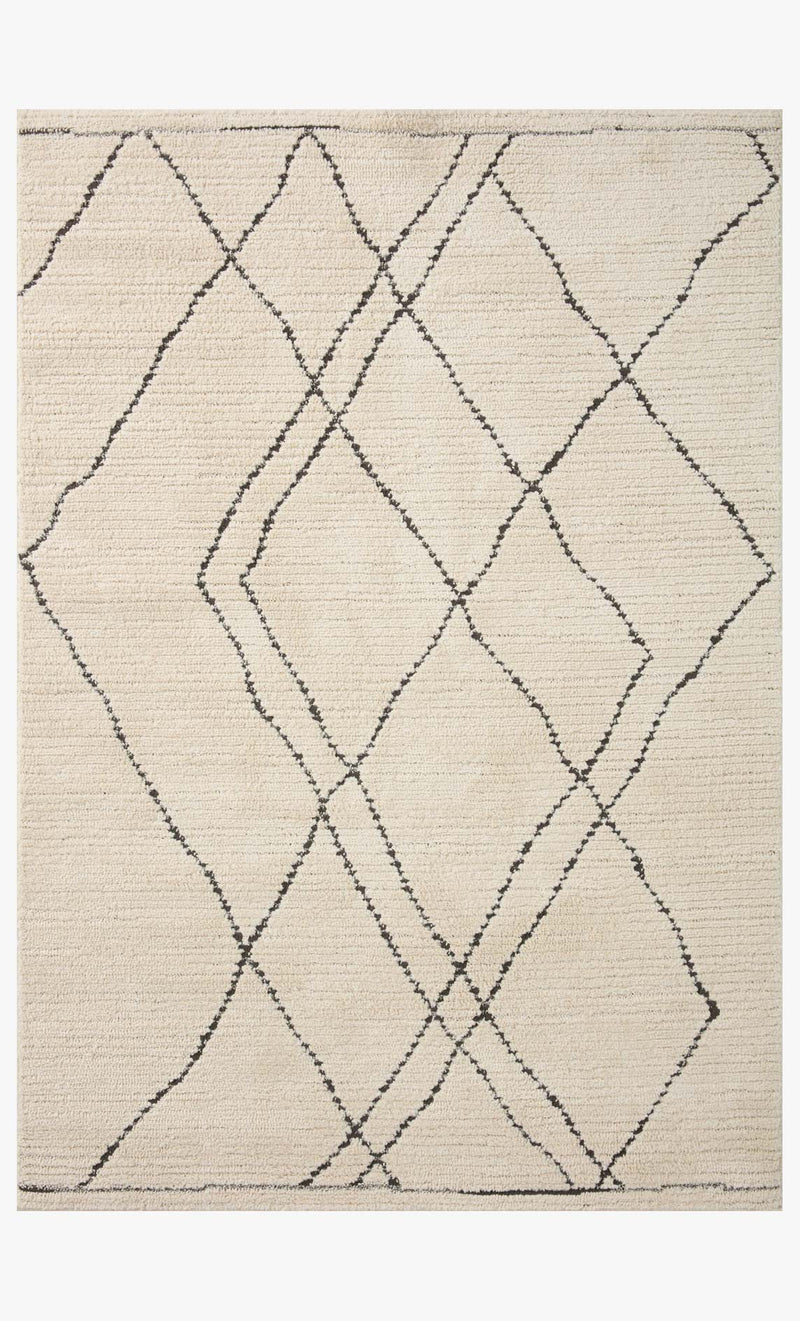 Loloi II Fabian Transitional Ivory and Charcoal 4' x 6' Accent Rug