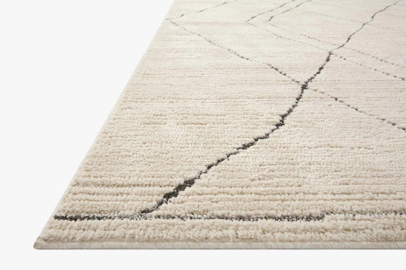 Loloi II Fabian Transitional Ivory and Charcoal 7' 10" x 7' 10" Square Area Rug